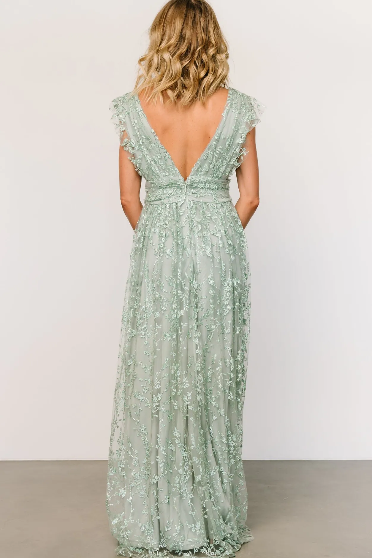 Hot Baltic Born Arlene Shimmer Gown | Sage