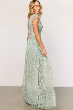 Hot Baltic Born Arlene Shimmer Gown | Sage