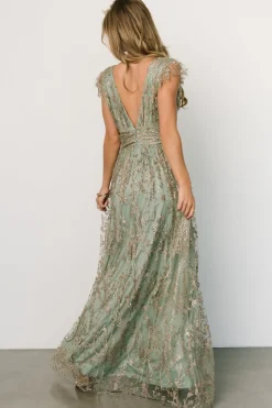 Fashion Baltic Born Arlene Shimmer Gown | Sage + Gold Sage+Gold