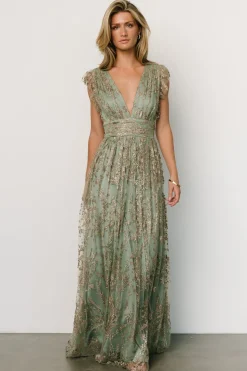 Fashion Baltic Born Arlene Shimmer Gown | Sage + Gold Sage+Gold