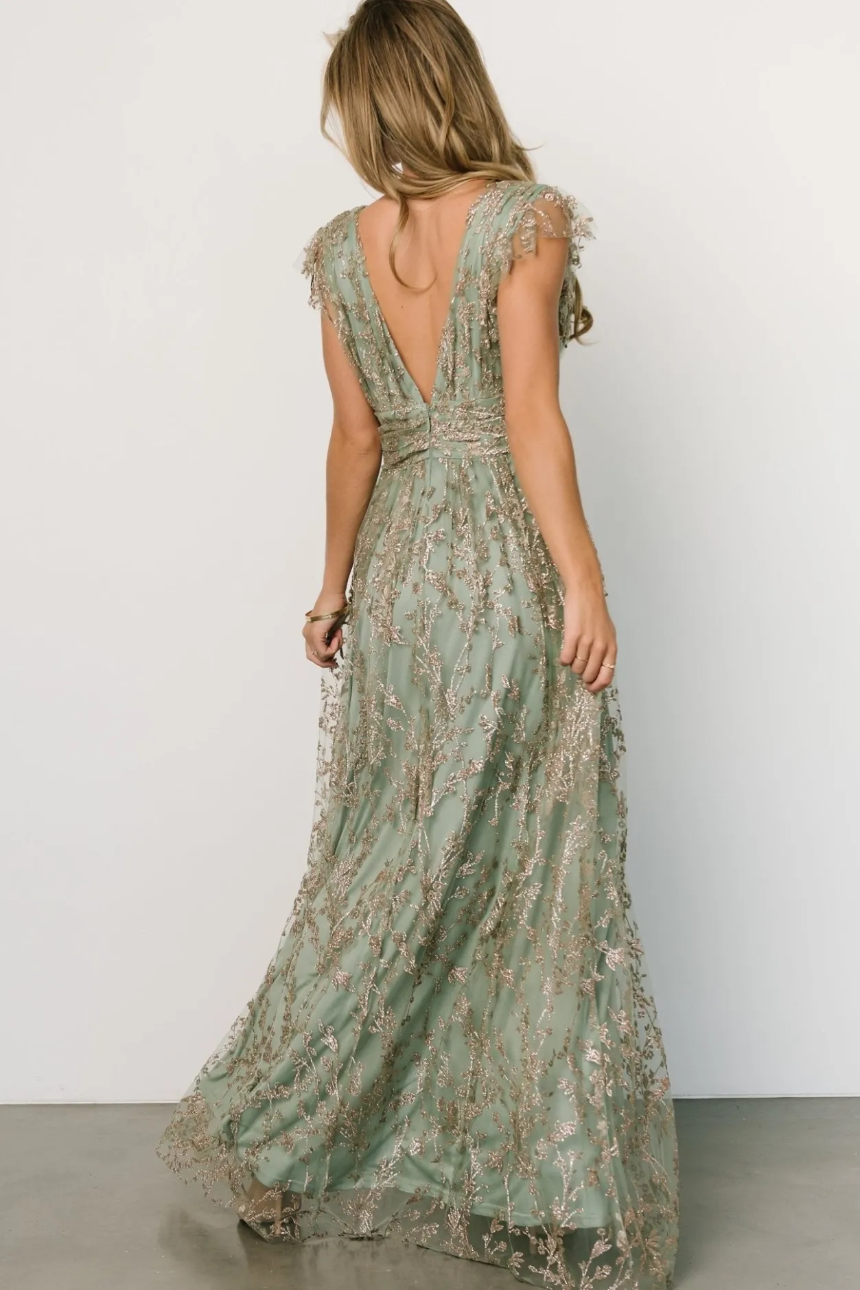 Fashion Baltic Born Arlene Shimmer Gown | Sage + Gold Sage+Gold
