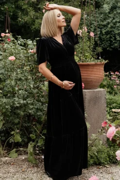 Clearance Baltic Born Artemis Velvet Maxi Dress | Black