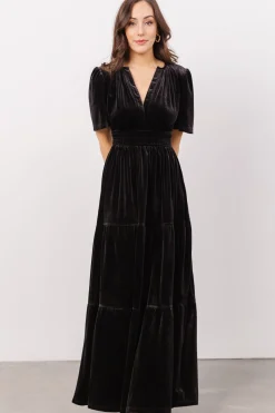 Clearance Baltic Born Artemis Velvet Maxi Dress | Black