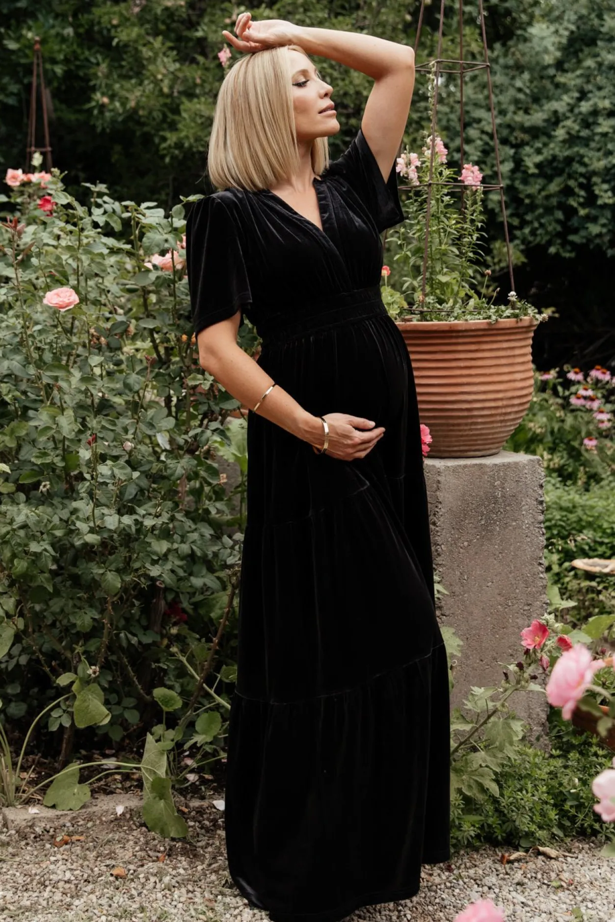 Clearance Baltic Born Artemis Velvet Maxi Dress | Black