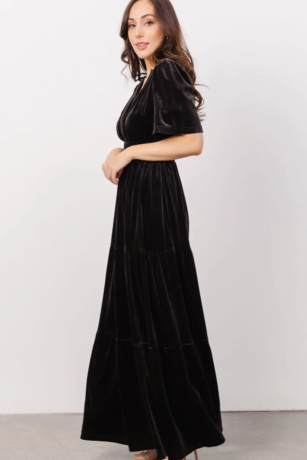 Clearance Baltic Born Artemis Velvet Maxi Dress | Black