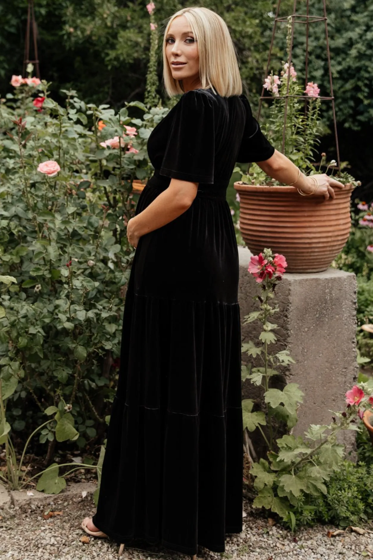 Clearance Baltic Born Artemis Velvet Maxi Dress | Black