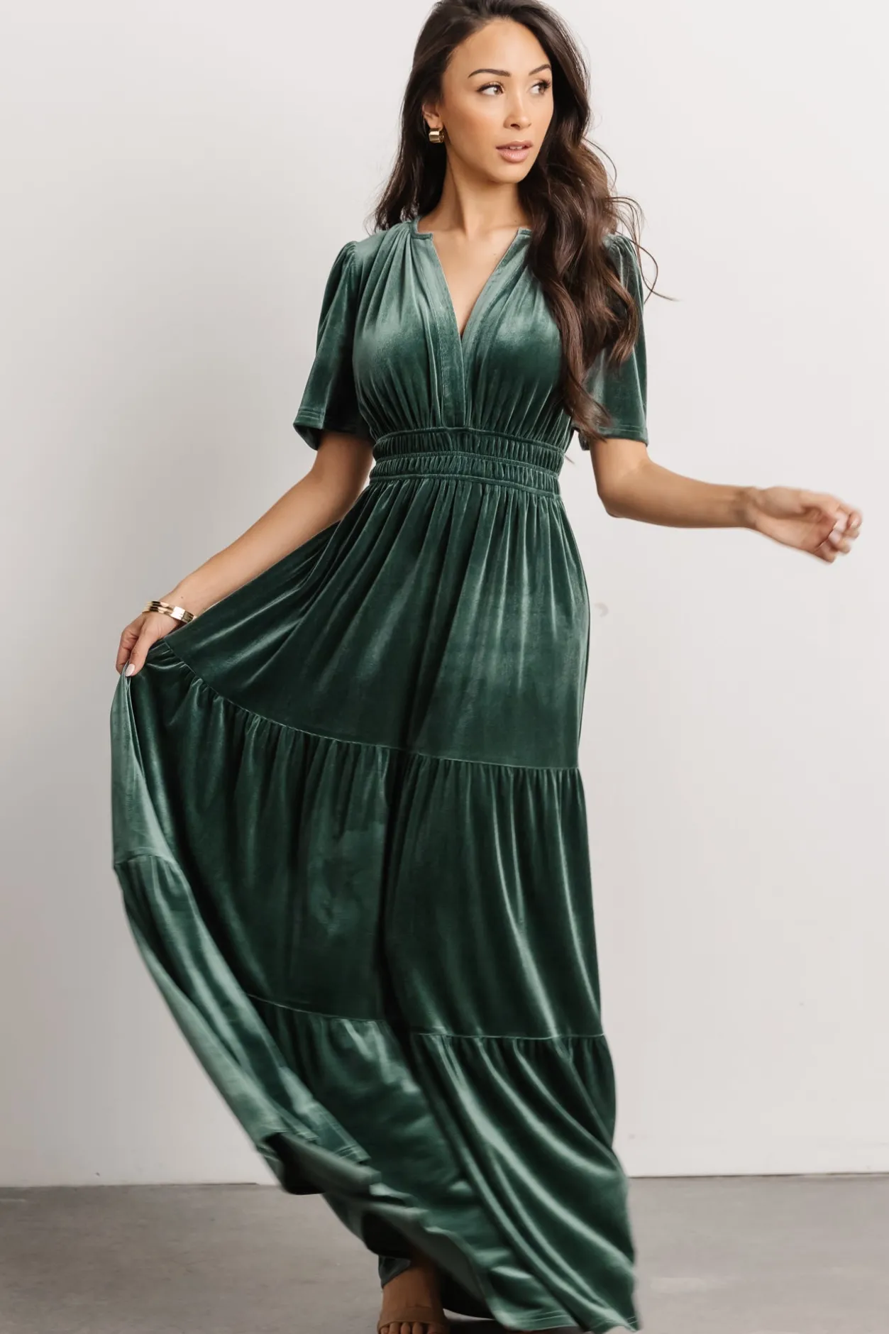 New Baltic Born Artemis Velvet Maxi Dress | Deep Lagoon DeepLagoon