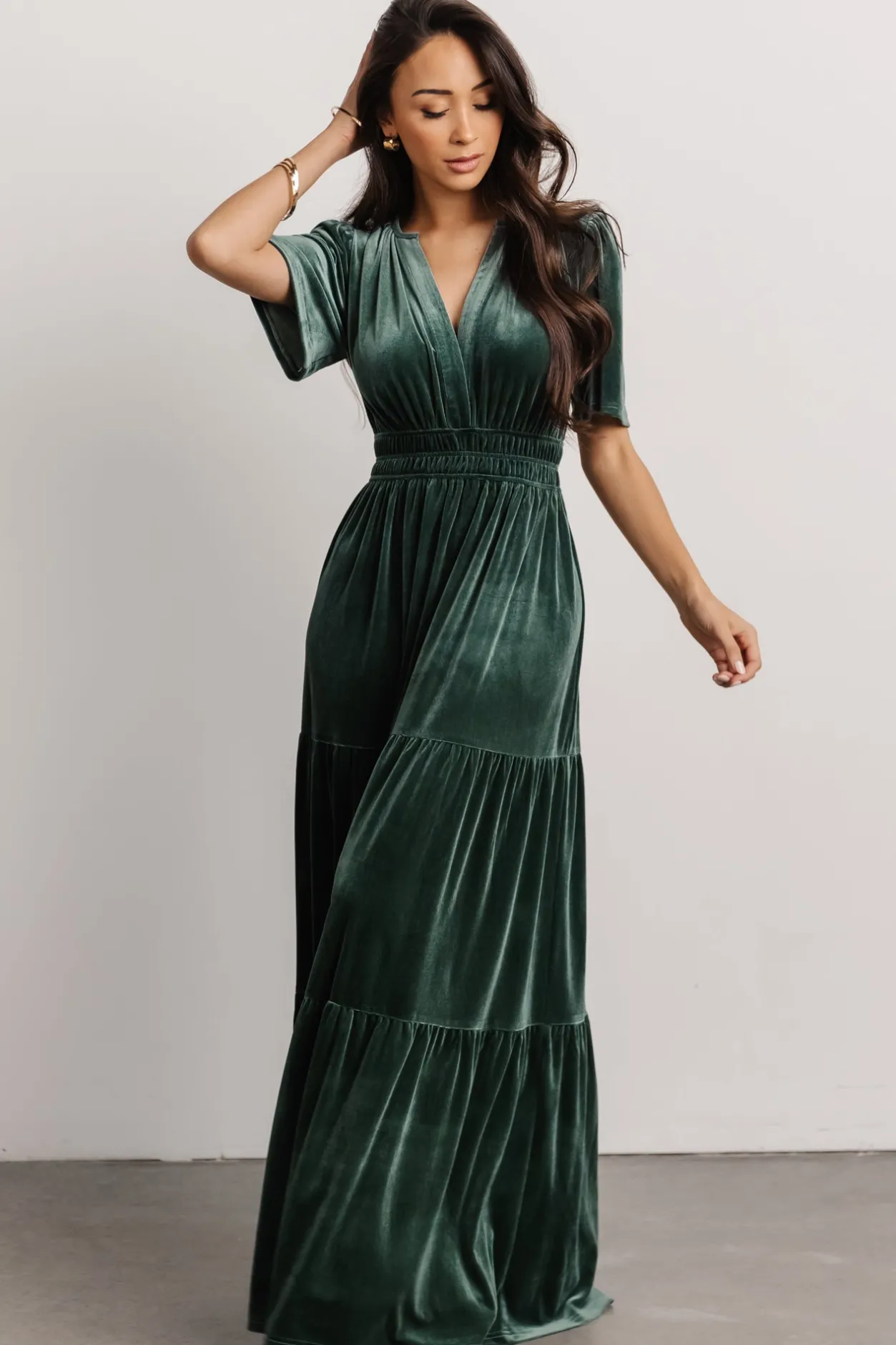 New Baltic Born Artemis Velvet Maxi Dress | Deep Lagoon DeepLagoon