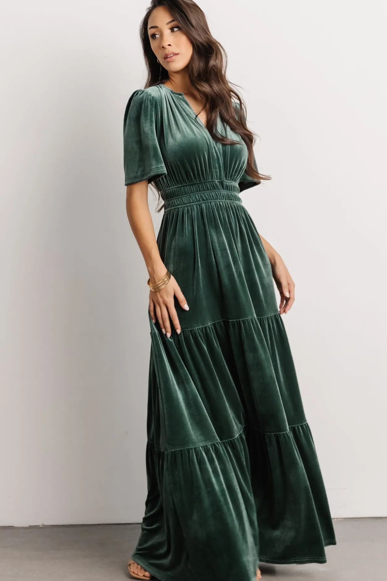 New Baltic Born Artemis Velvet Maxi Dress | Deep Lagoon DeepLagoon