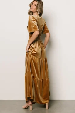 Best Baltic Born Artemis Velvet Maxi Dress | Dark Gold DarkGold