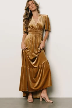 Best Baltic Born Artemis Velvet Maxi Dress | Dark Gold DarkGold