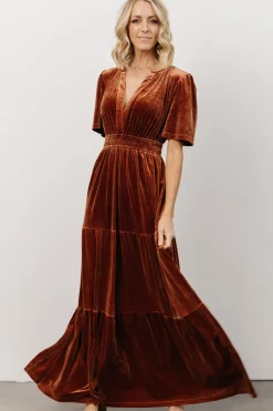 Clearance Baltic Born Artemis Velvet Maxi Dress | Dark Spice DarkSpice