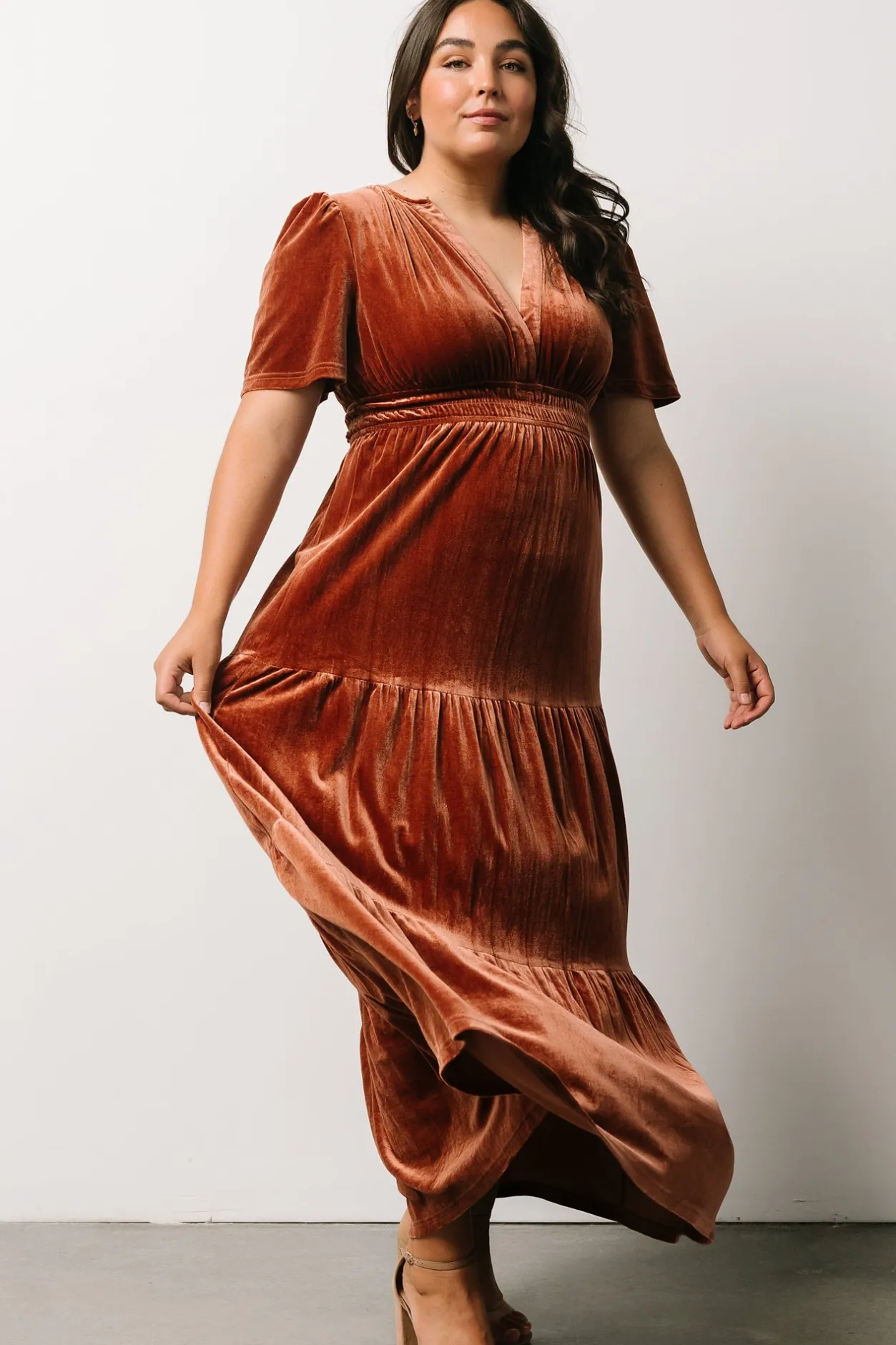 Clearance Baltic Born Artemis Velvet Maxi Dress | Dark Spice DarkSpice