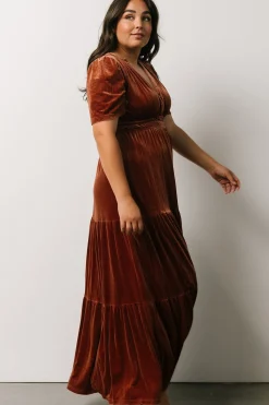 Clearance Baltic Born Artemis Velvet Maxi Dress | Dark Spice DarkSpice