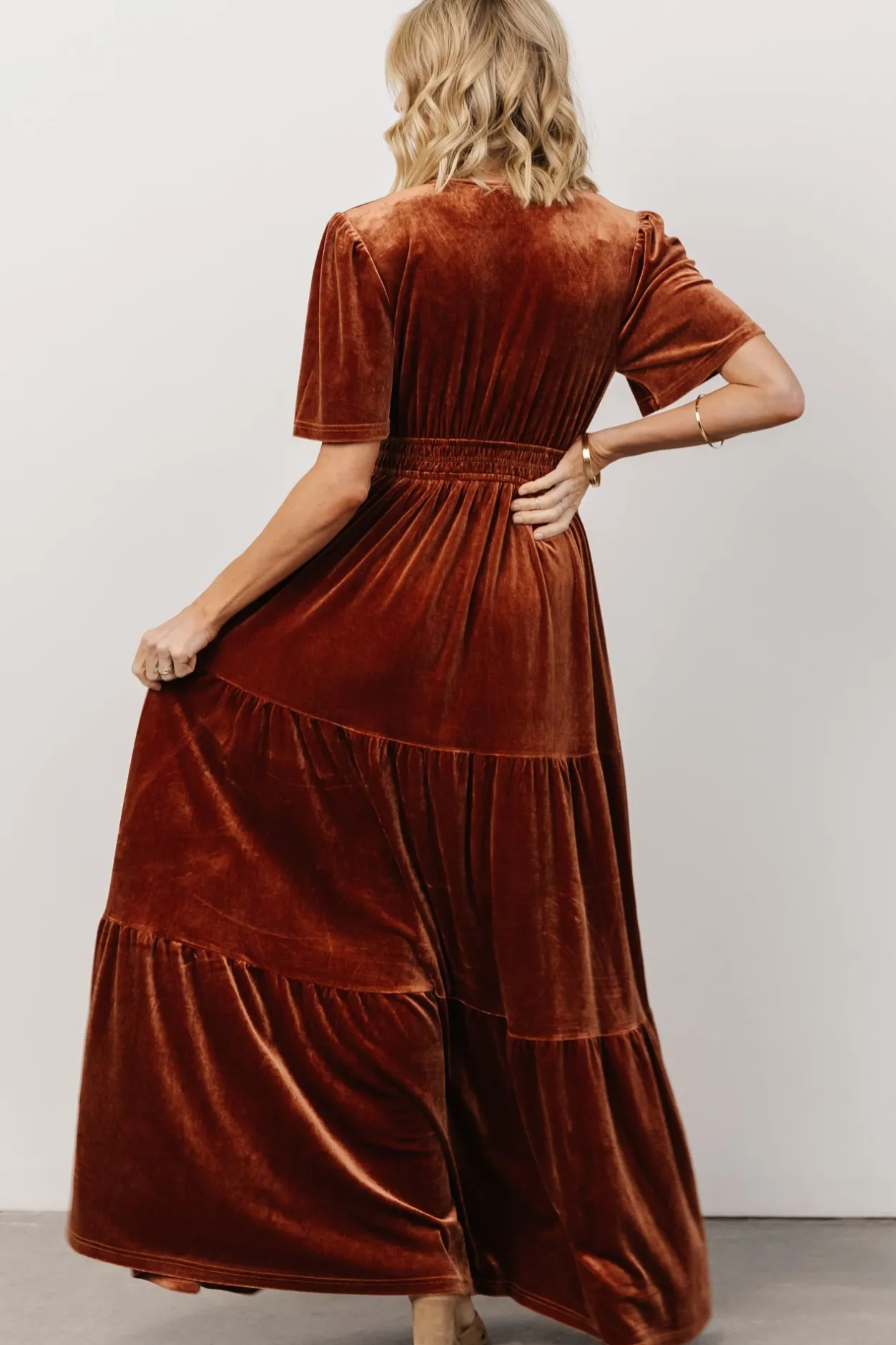Clearance Baltic Born Artemis Velvet Maxi Dress | Dark Spice DarkSpice