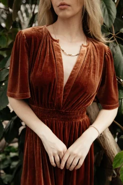 Clearance Baltic Born Artemis Velvet Maxi Dress | Dark Spice DarkSpice