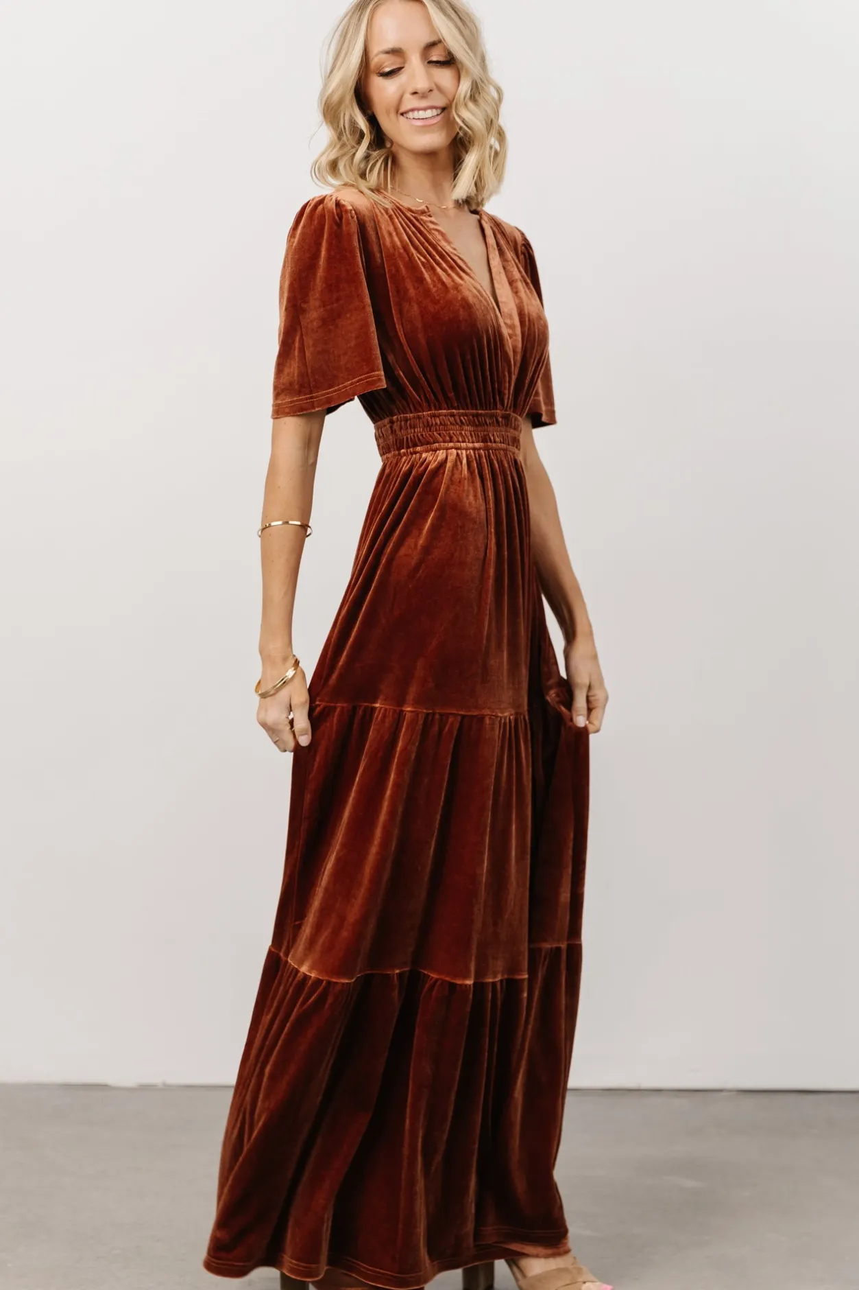 Clearance Baltic Born Artemis Velvet Maxi Dress | Dark Spice DarkSpice