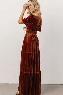 Clearance Baltic Born Artemis Velvet Maxi Dress | Dark Spice DarkSpice