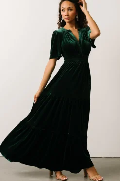 Best Baltic Born Artemis Velvet Maxi Dress | Emerald