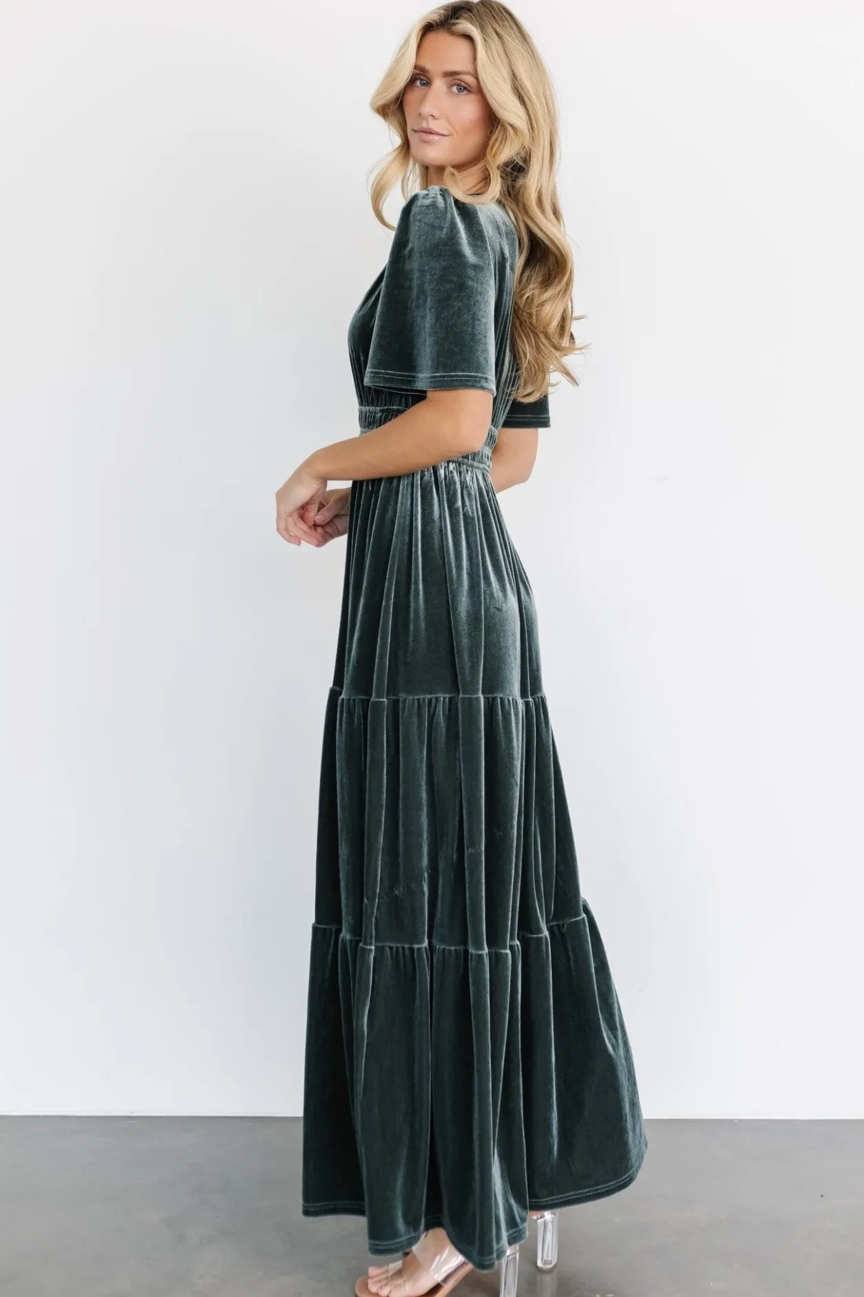 Online Baltic Born Artemis Velvet Maxi Dress | Eucalyptus