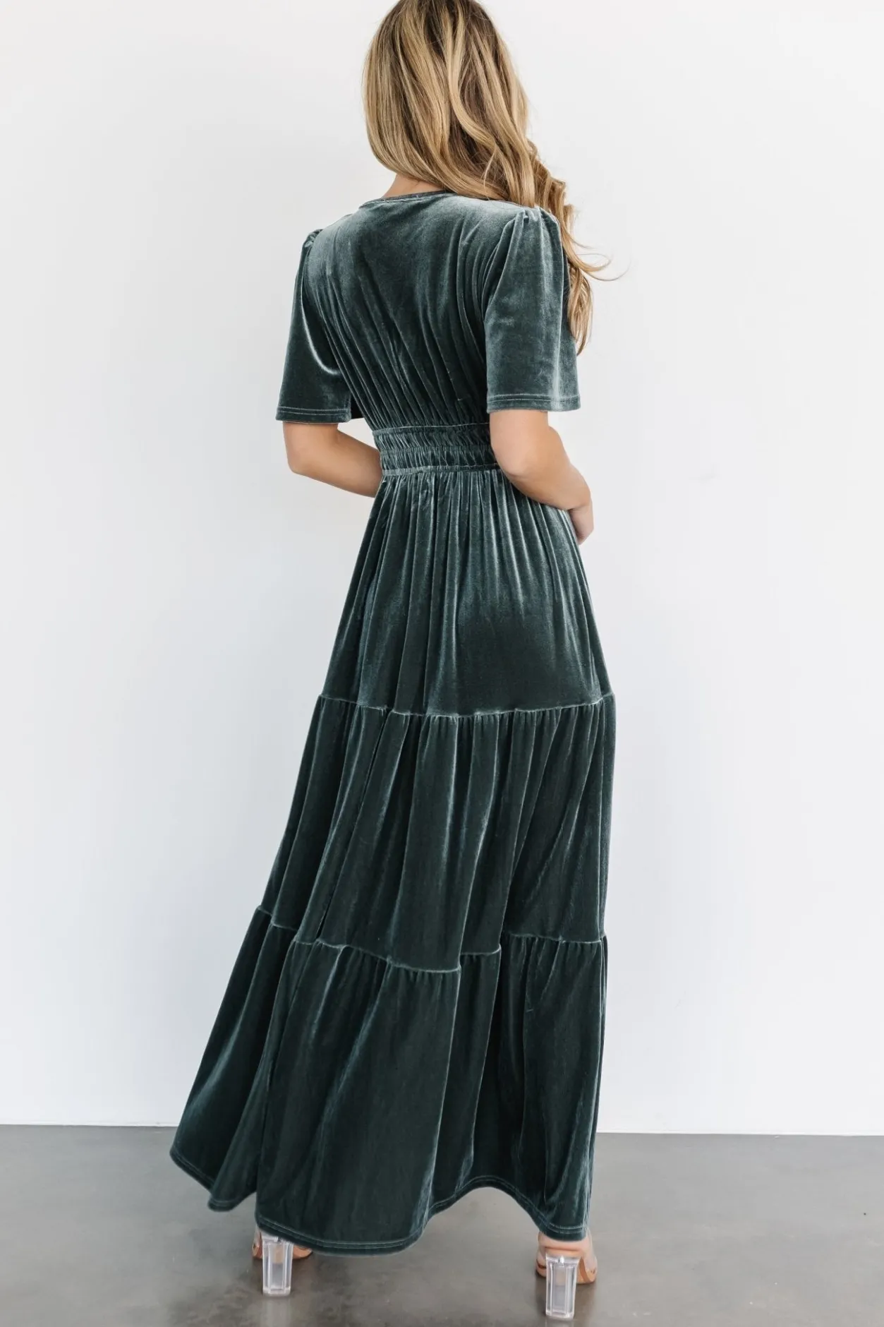 Online Baltic Born Artemis Velvet Maxi Dress | Eucalyptus