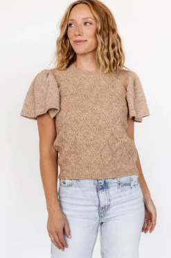 Outlet Baltic Born Asa Knit Sweater Top | Caramel