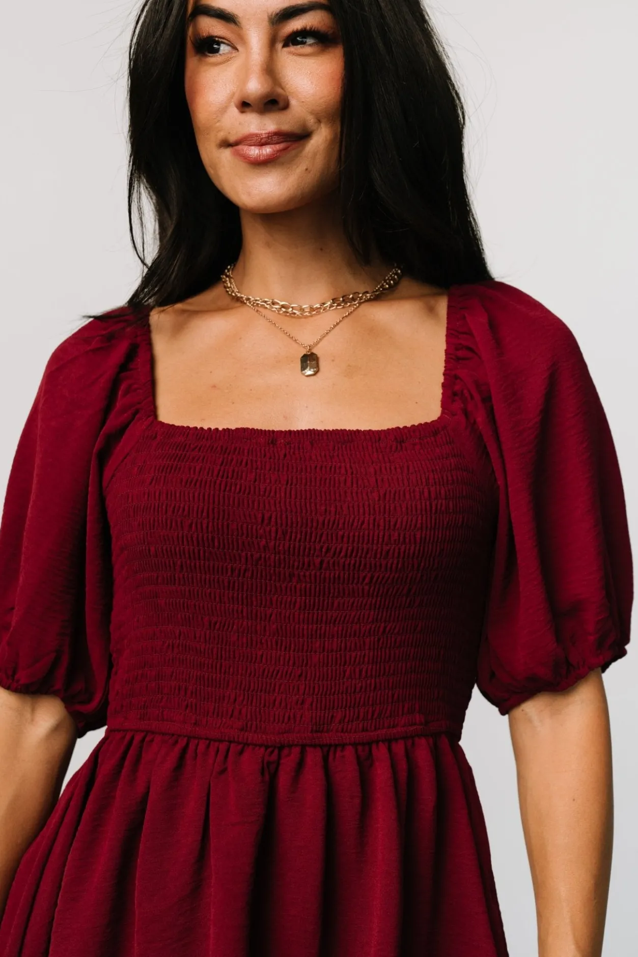 Clearance Baltic Born Ashbourne Tiered Dress | Burgundy