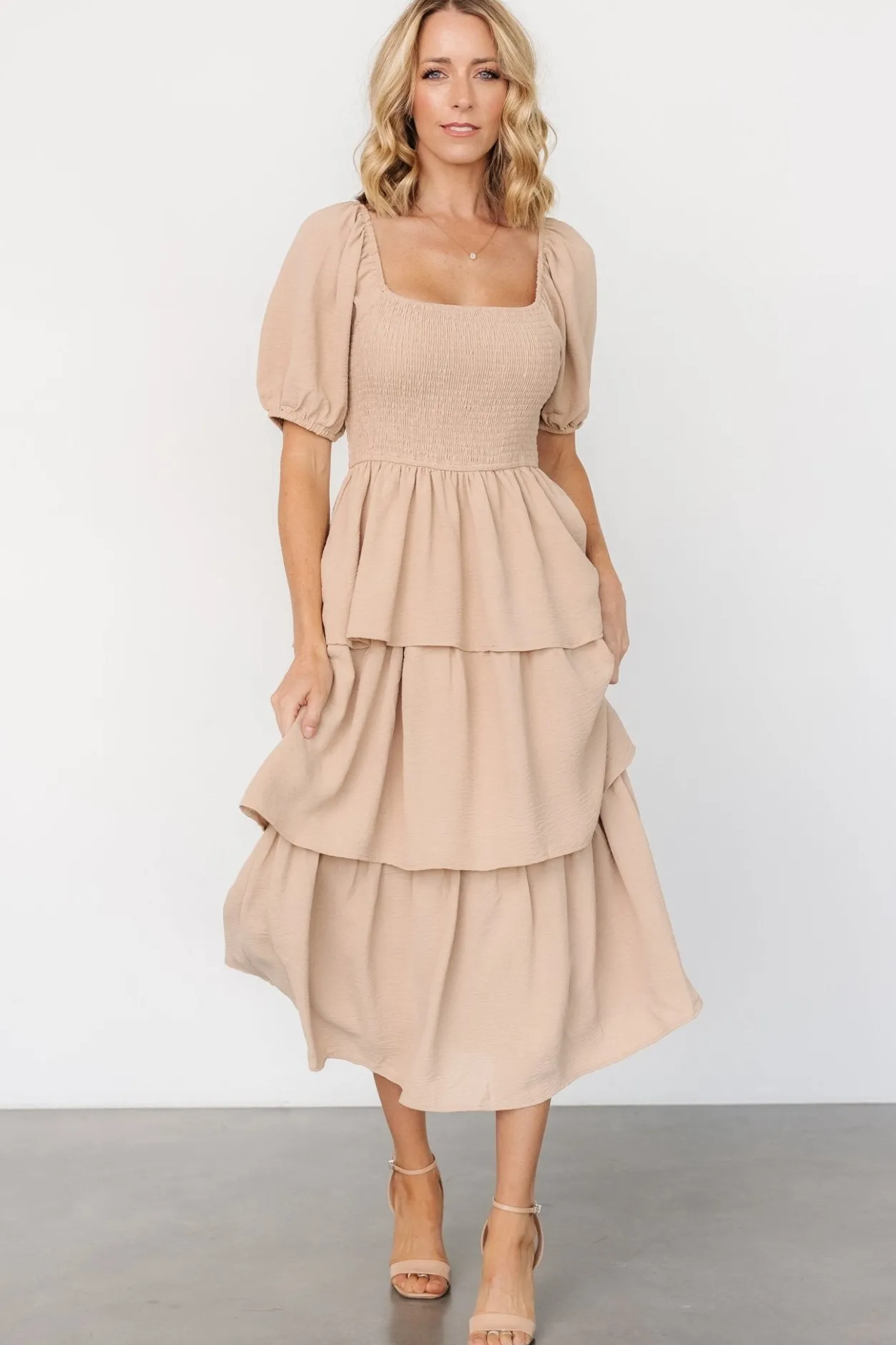 Fashion Baltic Born Ashbourne Tiered Dress | Taupe