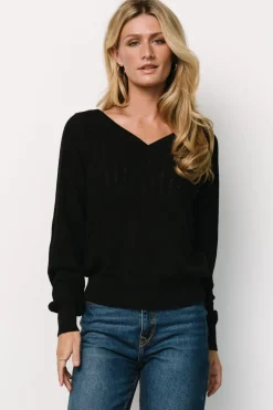 Online Baltic Born Ashby V Neck Sweater Top | Black