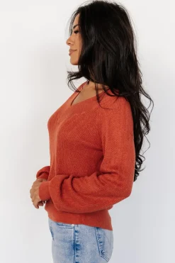 Outlet Baltic Born Ashby V Neck Sweater Top | Light Rust LightRust