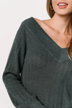 Sale Baltic Born Ashby V Neck Sweater Top | Balsam