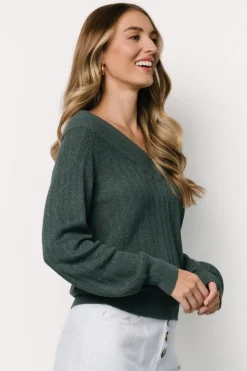 Sale Baltic Born Ashby V Neck Sweater Top | Balsam
