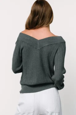 Sale Baltic Born Ashby V Neck Sweater Top | Balsam