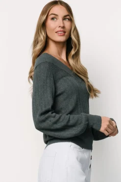 Sale Baltic Born Ashby V Neck Sweater Top | Balsam