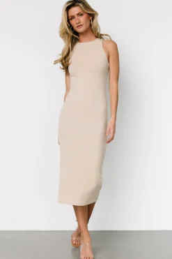 Discount Baltic Born Ashley Ribbed Tank Dress | Natural