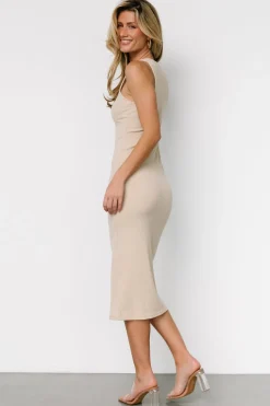 Discount Baltic Born Ashley Ribbed Tank Dress | Natural