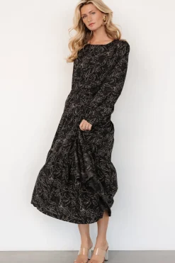 Fashion Baltic Born Ashlyn Long Sleeve Dress | Black Print BlackPrint