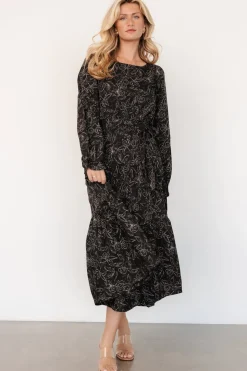Fashion Baltic Born Ashlyn Long Sleeve Dress | Black Print BlackPrint