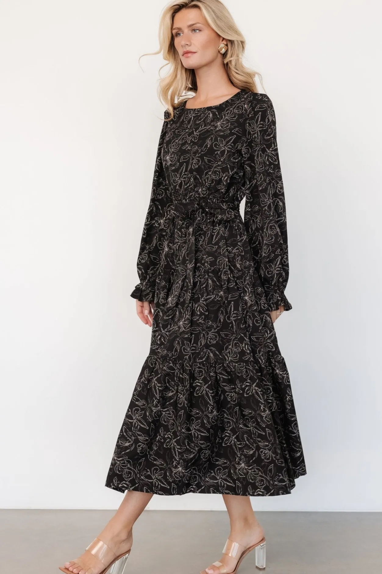Fashion Baltic Born Ashlyn Long Sleeve Dress | Black Print BlackPrint