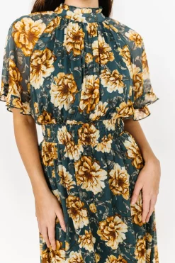 New Baltic Born Ashton Maxi Dress | Topaz + Gold Floral Topaz+GoldFloral