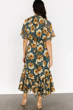 New Baltic Born Ashton Maxi Dress | Topaz + Gold Floral Topaz+GoldFloral