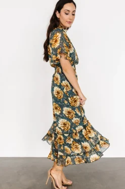 New Baltic Born Ashton Maxi Dress | Topaz + Gold Floral Topaz+GoldFloral