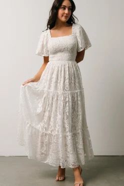 Hot Baltic Born Aspen Smocked Lace Maxi Dress | Off White OffWhite