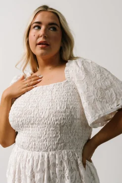 Hot Baltic Born Aspen Smocked Lace Maxi Dress | Off White OffWhite