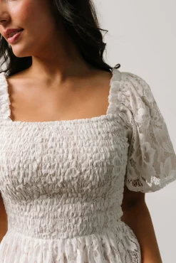 Hot Baltic Born Aspen Smocked Lace Maxi Dress | Off White OffWhite