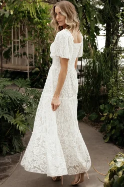 Hot Baltic Born Aspen Smocked Lace Maxi Dress | Off White OffWhite