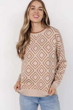 Hot Baltic Born Asther Diamond Sweater | Oatmeal + Camel Oatmeal+Camel