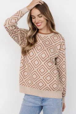 Hot Baltic Born Asther Diamond Sweater | Oatmeal + Camel Oatmeal+Camel