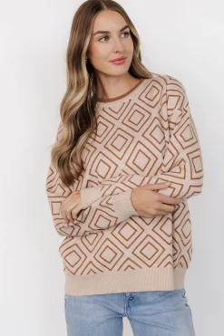 Hot Baltic Born Asther Diamond Sweater | Oatmeal + Camel Oatmeal+Camel