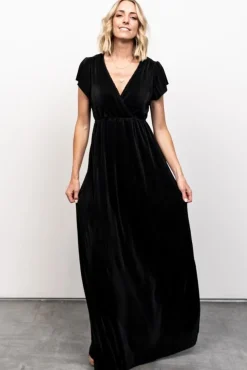 Outlet Baltic Born Athena Pleated Maxi Dress | Black